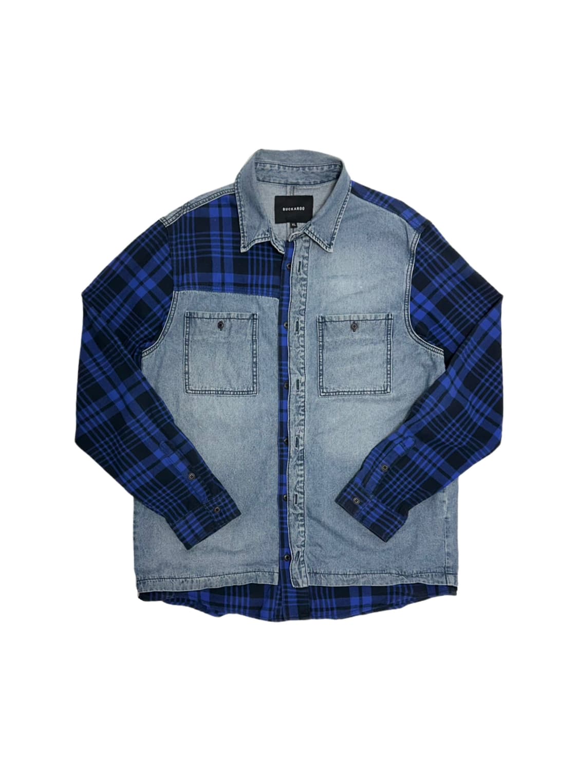 버커루 체크 패치 데님셔츠 청남방 상품이미지2