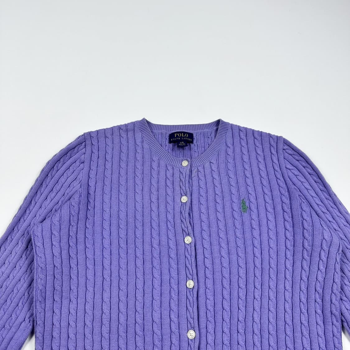 폴로 랄프로렌 포니 걸즈 퍼플 니트 가디건 (실측 XS 여성추천) 상품이미지1