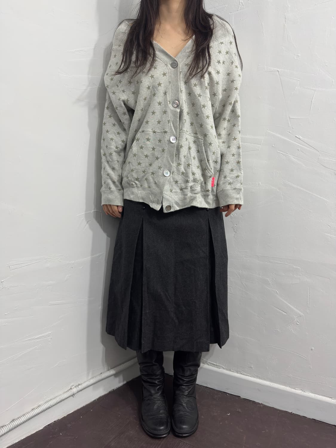 wool pleats wool midi skirt 상품이미지2