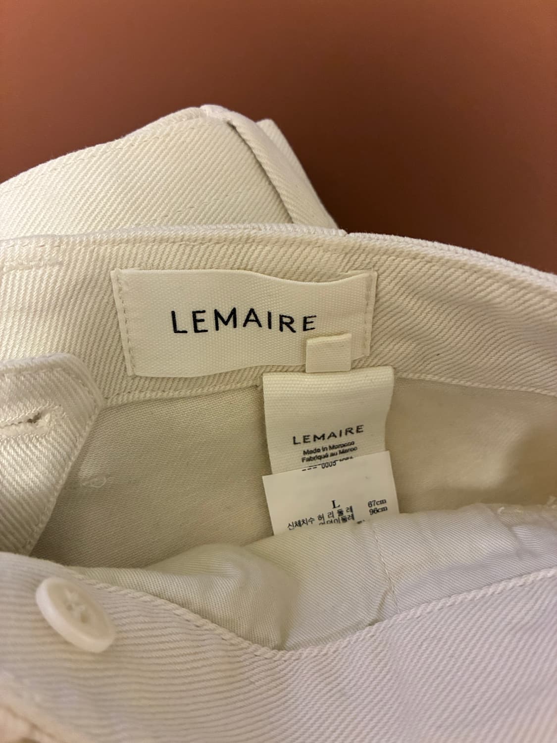 LEMAIRE 르메르 벨티드 아이보리 데님 L 사이즈 상품이미지3