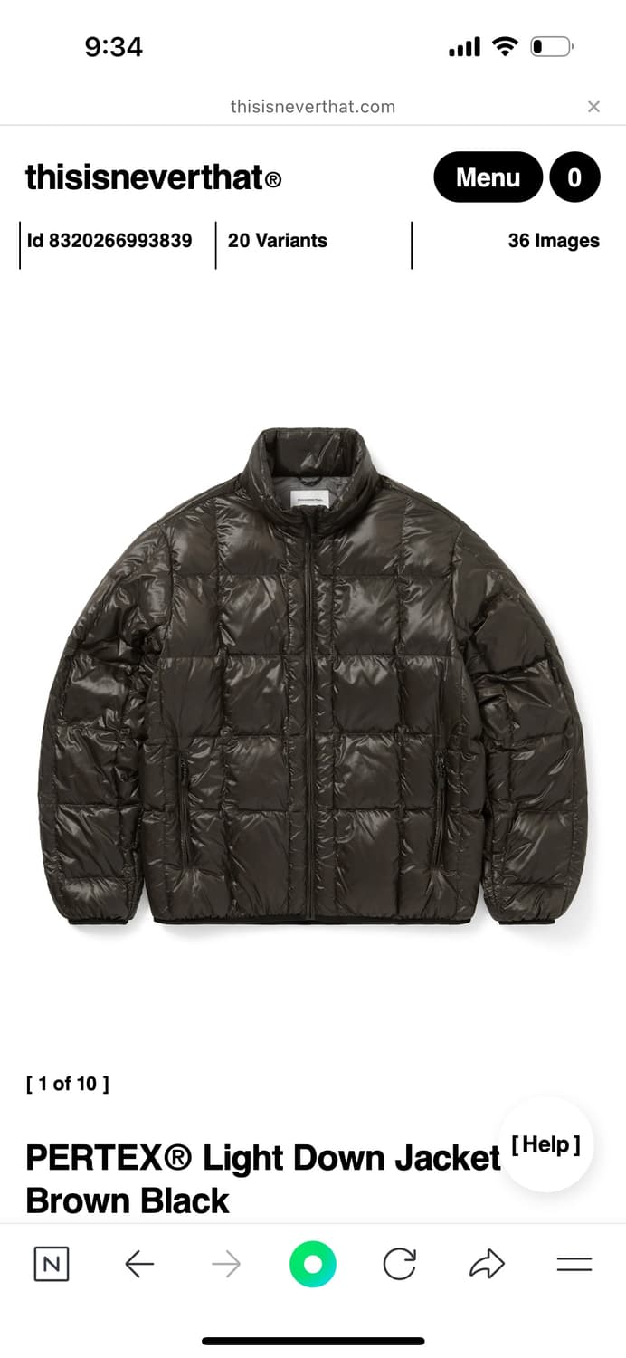 디스이즈네버댓 경량패딩 브라운블랙 상품이미지1