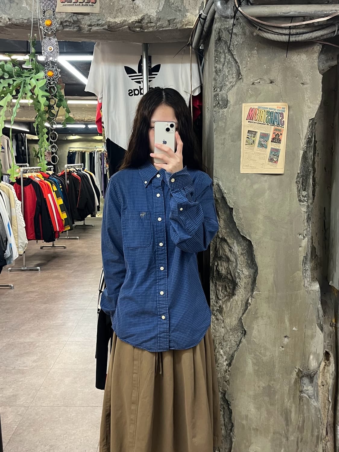 아베크롬비 깅엄 체크 셔츠 블루 M #csz1846 상품이미지2