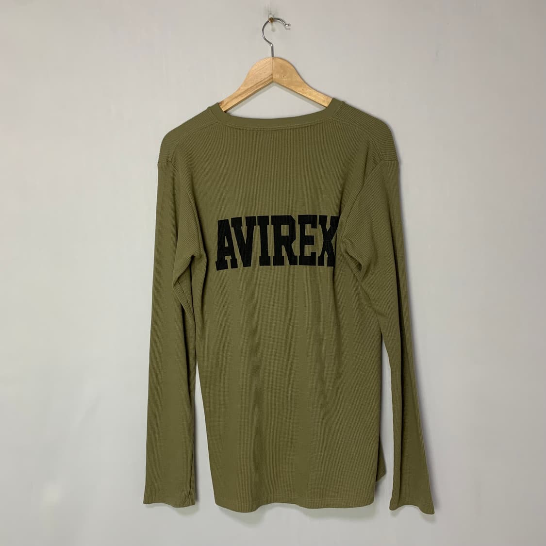 AVIREX 아비렉스 와플롱슬리브 성조기 카키 빈티지 XL 루즈핏 긴팔 상품이미지6