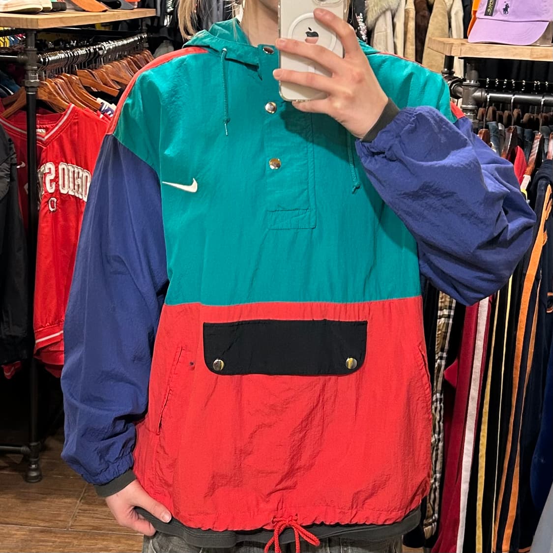 [HI] 나이키 후드 아노락 그린&레드 상품이미지2