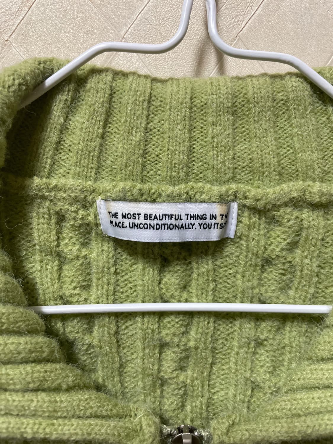 플레이스 스튜디오 풀오버 케이블 카라 집업 크롭 니트 가디건 자켓 상품이미지3