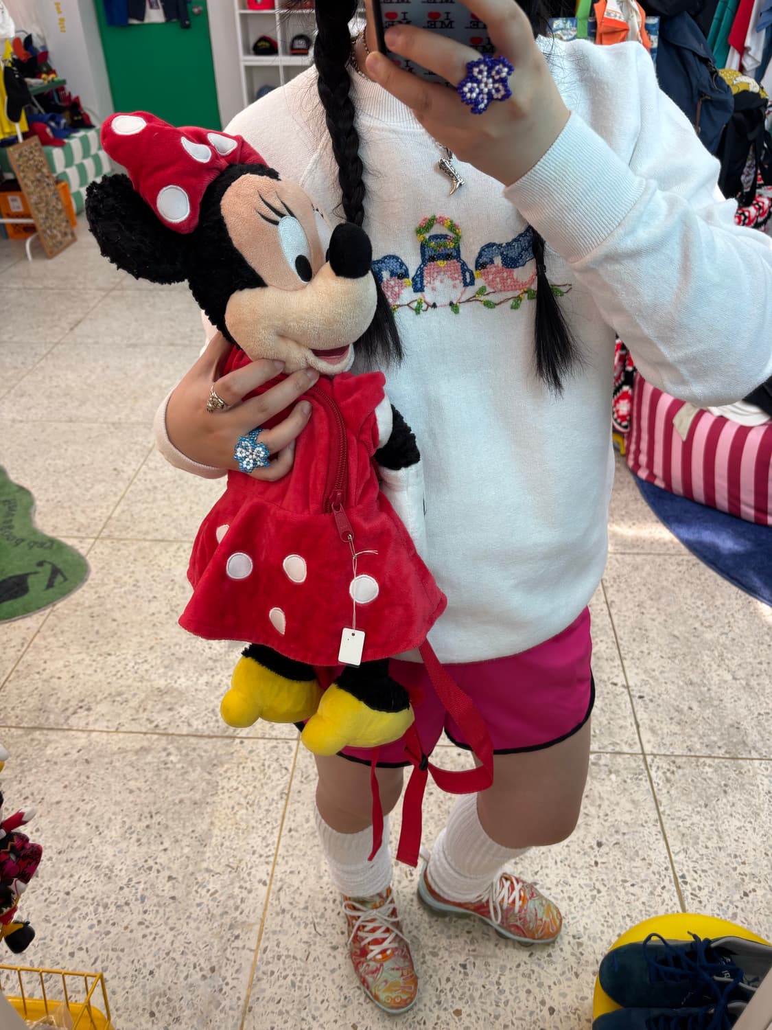 Vintage Minnie Mouse Plush Doll Backpack 상품이미지10