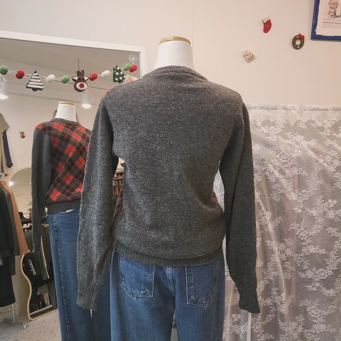 Beverly hills 아가일 울100 니트 상품이미지9