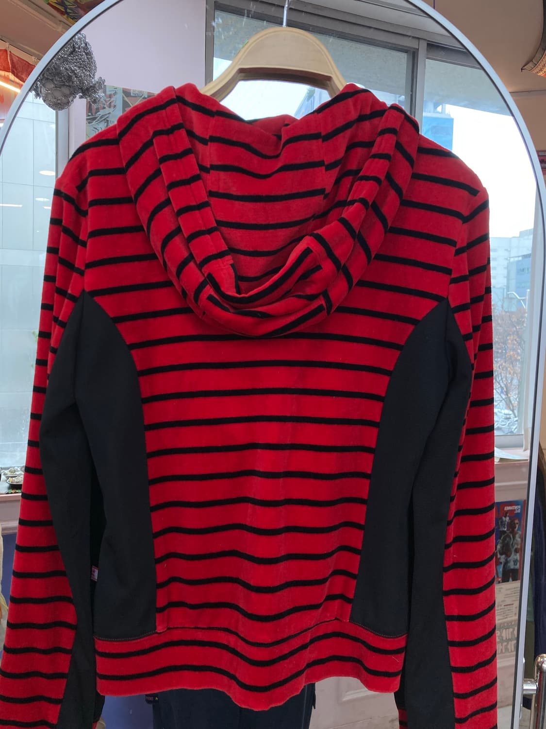 레드 스트라이프 큐티 후드집업 상품이미지6