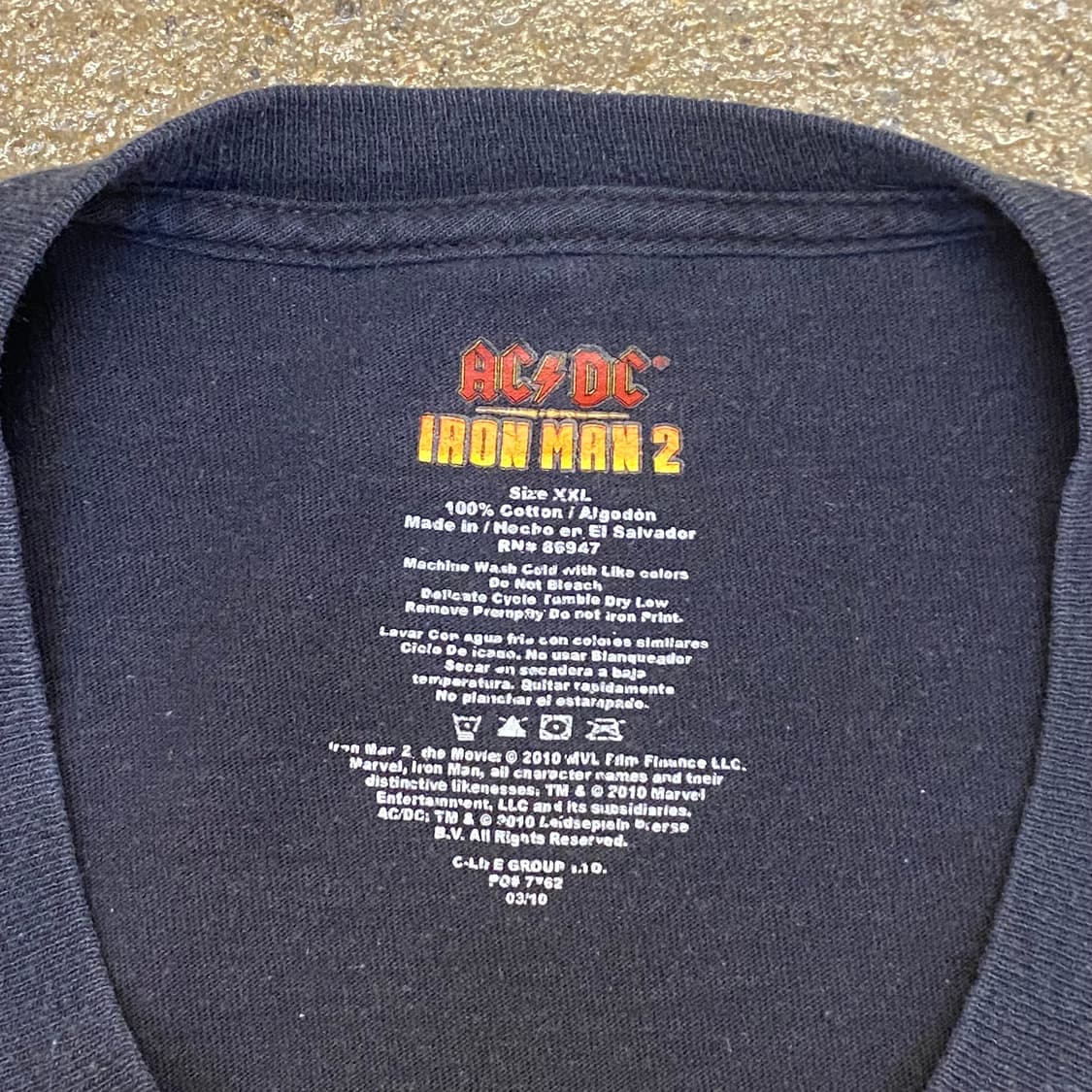 레어) 미국 빈티지 AC/DC 아이언맨 마블 콜라보 티셔츠 반팔티 상품이미지4