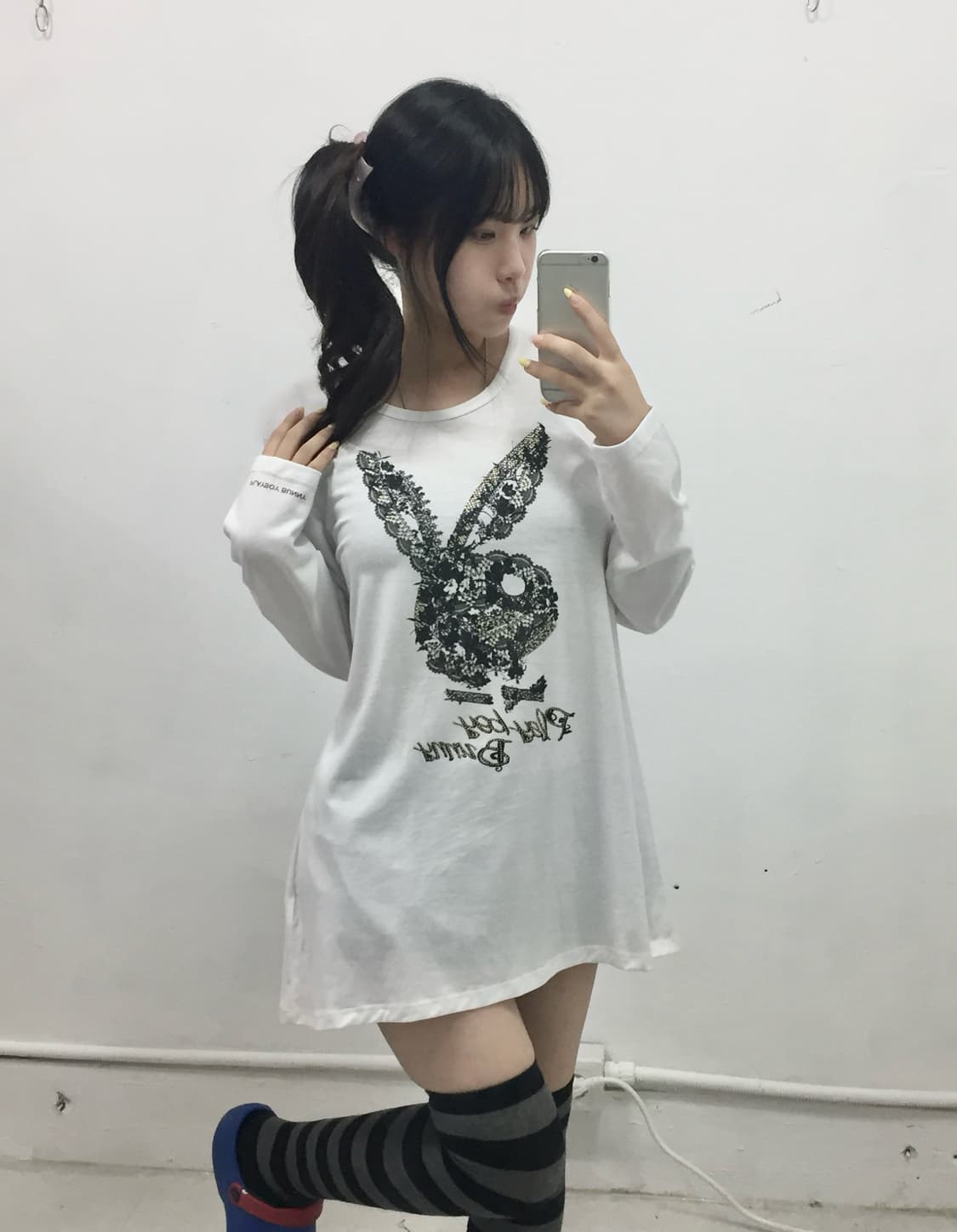 [PLAY BOY] 택 O 플레이보이 갸루 큐빅 롱슬리브 상품이미지1
