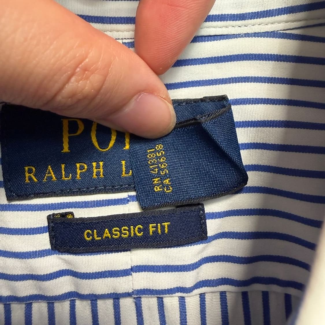 폴로 랄프로렌 와이드카라 드레스 스트라이프 셔츠 화이트 15 상품이미지4