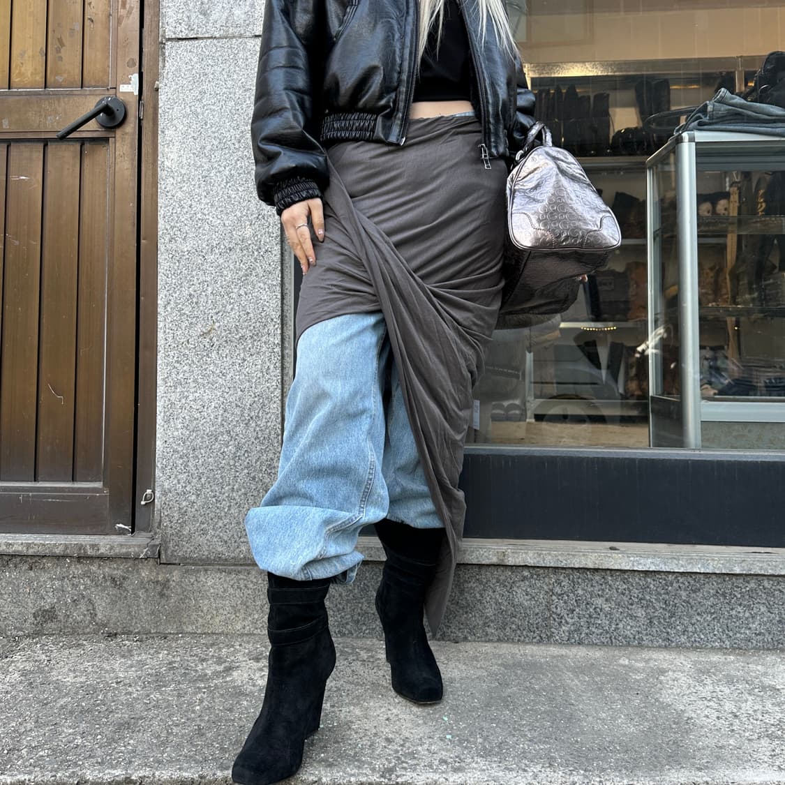 헬무트 랭 비대칭 레이어드 스커트 상품이미지1