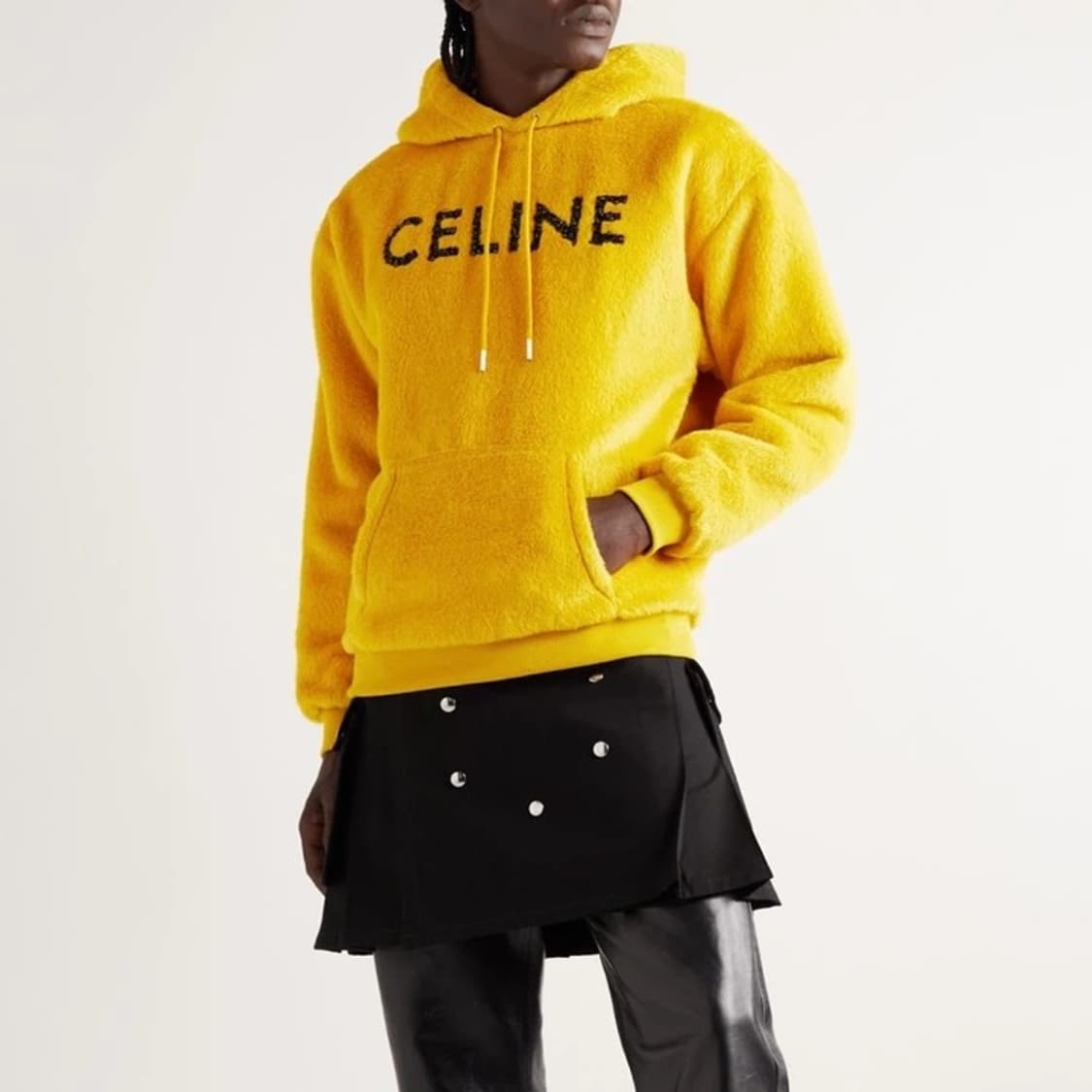 (A+/M) / 셀린느 글리터 로고 알파카 후드티셔츠 옐로우 상품이미지10