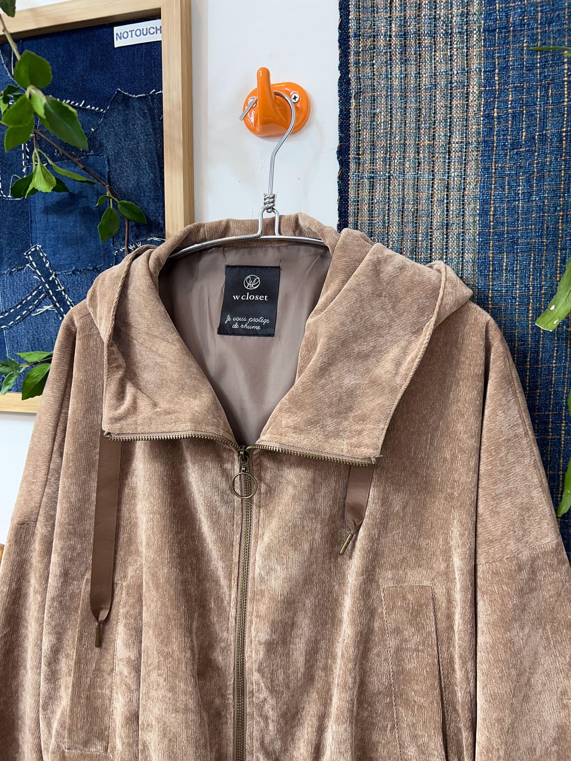 👧🏻W CLOSET   Suede Hood Zip-Up 상품이미지4