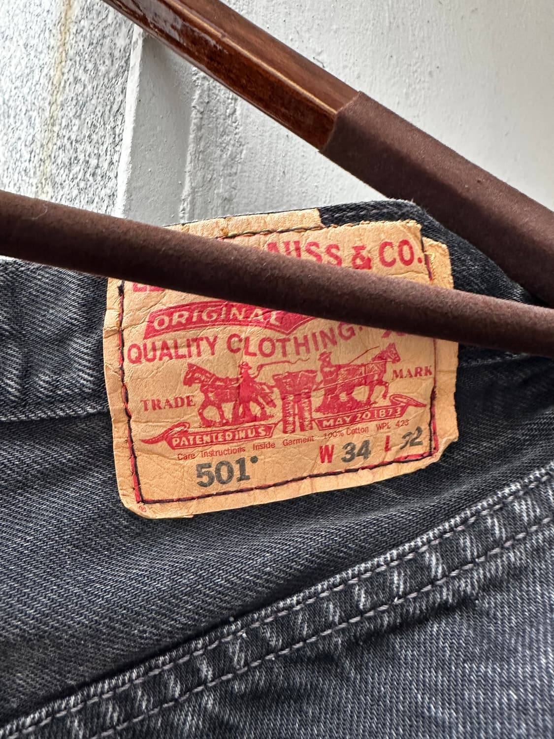 90-00s Levi’s 501 블랙 데님 팬츠 w30 상품이미지3