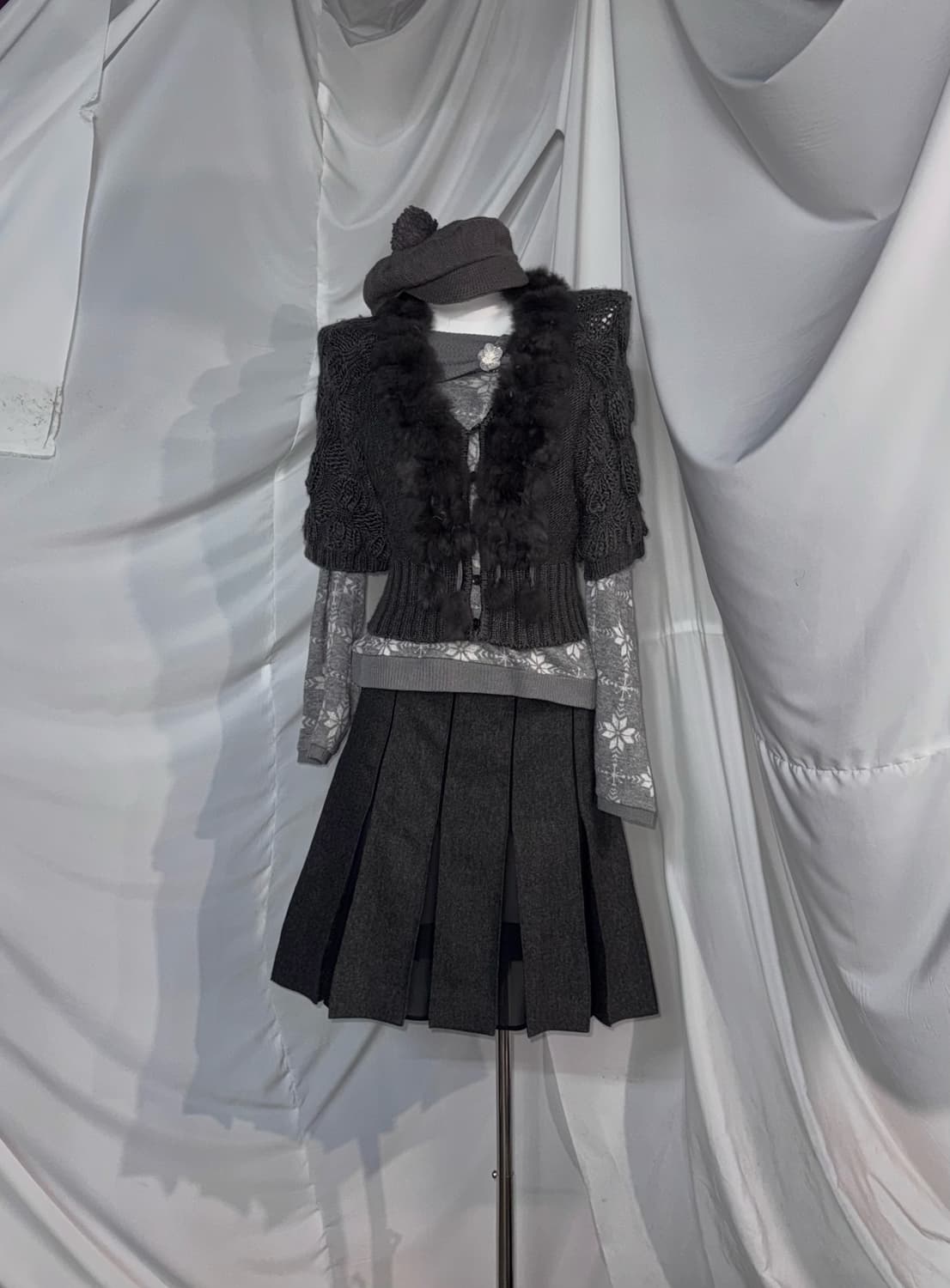 엑시즈팜 사와코깔 폭닥폭닥 겨울 무채색 니혼진 코디세트  상품이미지6