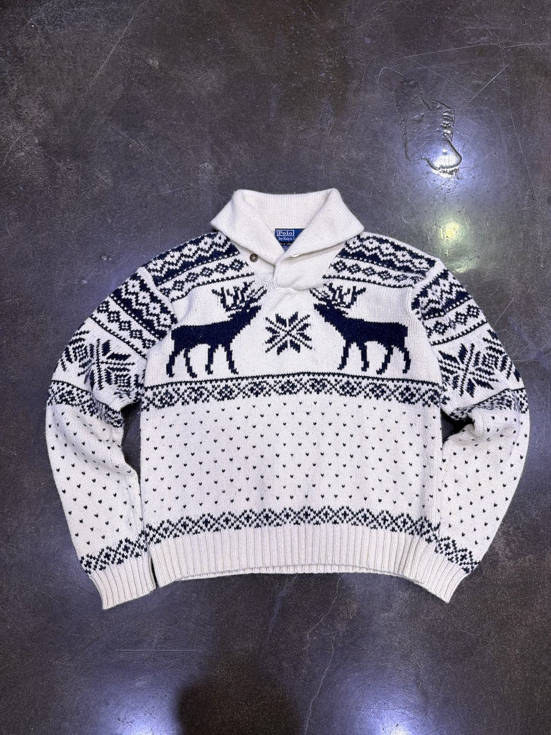 폴로 랄프로렌 코위찬 페어아일 디어 캐시미어 앙고라 스웨터 L 상품이미지1