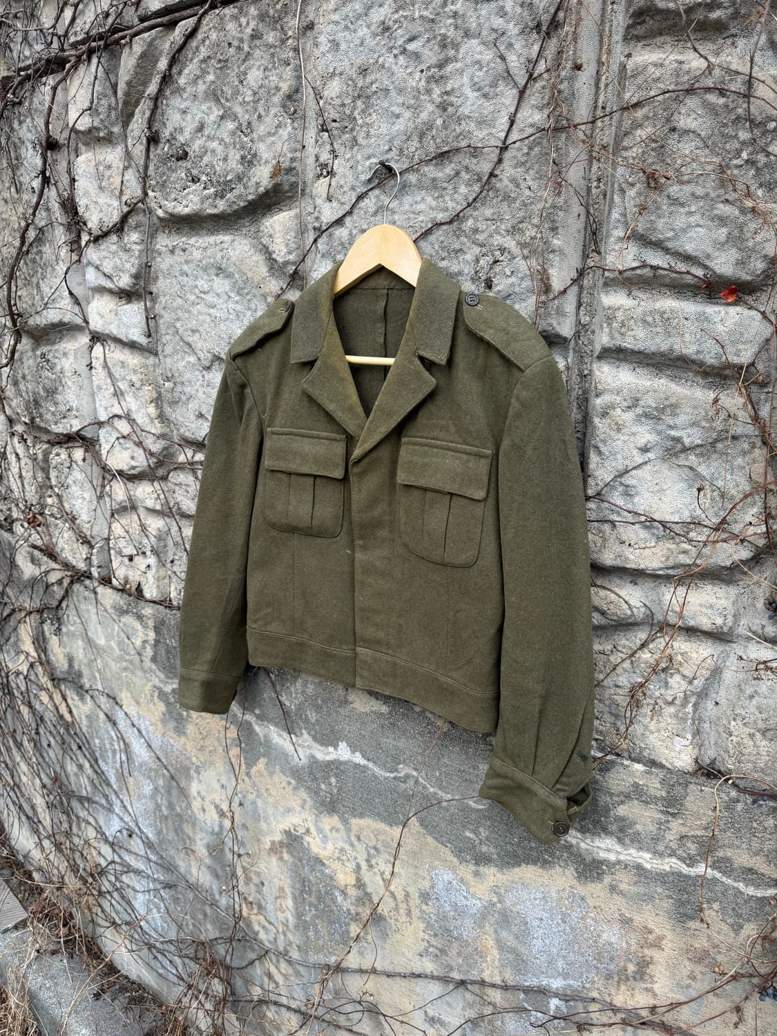 70s 이탈리아군 오리지널 배틀 드레스 아이크 울 자켓 상품이미지3