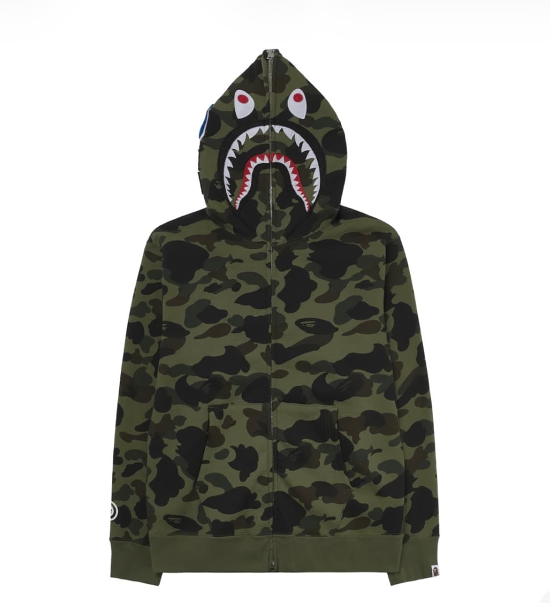 베이프 퍼스트 카모 샤크 풀 집 후드 아미 그린 상품이미지1