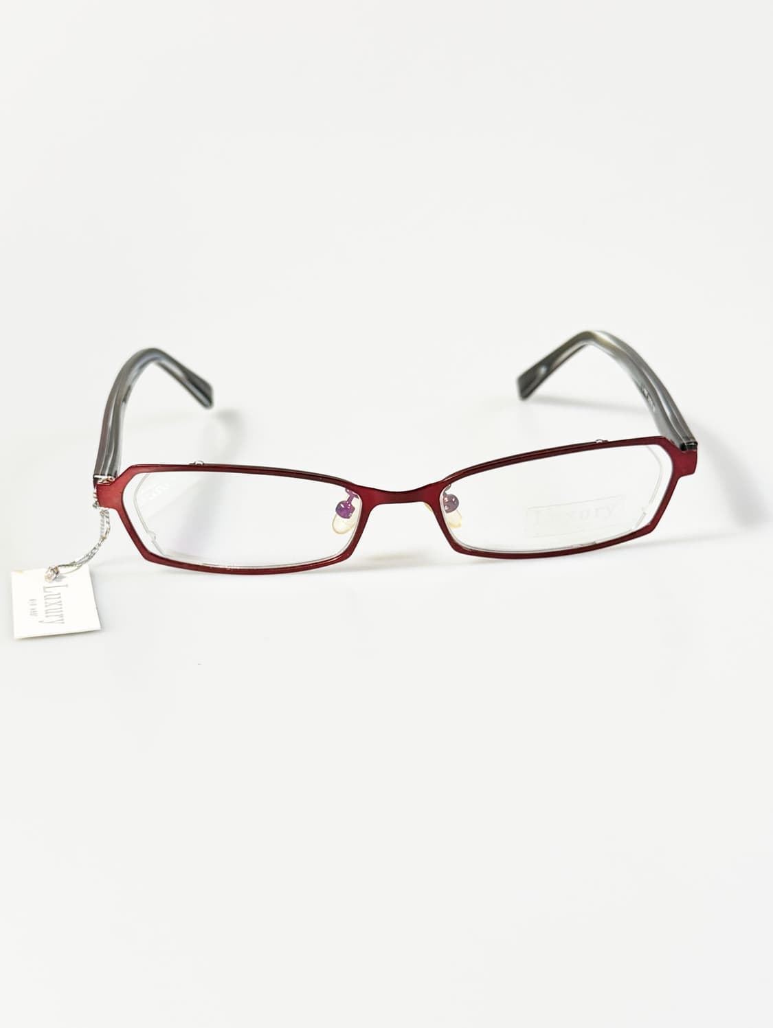 LUXURY OCCHIALI 버건디 메탈 슬림 스퀘어 빈티지 안경 상품이미지1