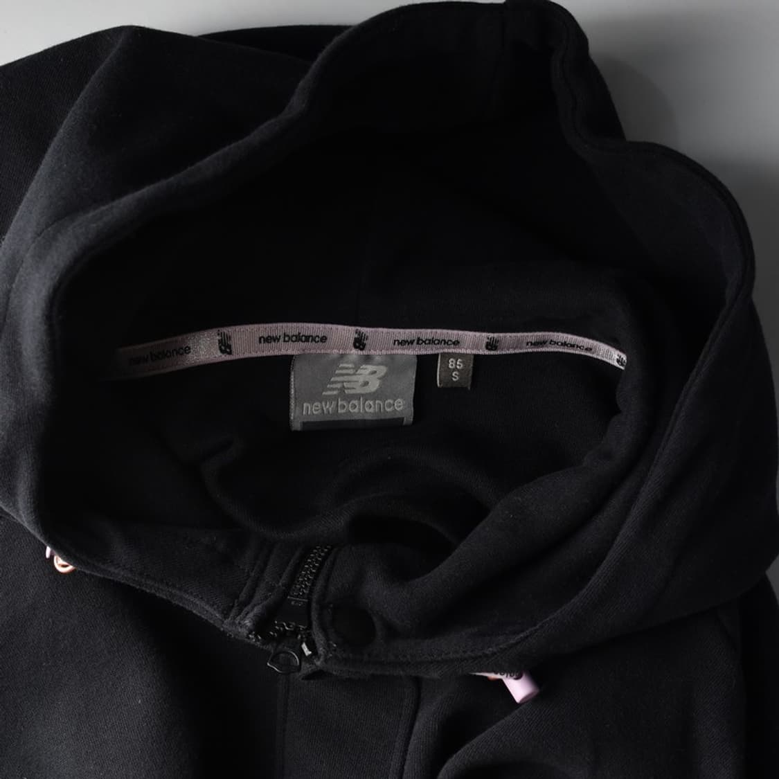 뉴발란스 핑크 로고 포인트 하프 집업 아노락 후드 S 상품이미지5