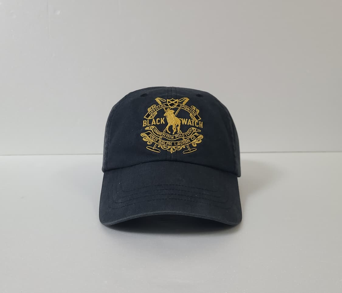 00s 빈티지 폴로 랄프로렌 블랙와치 가죽스트랩 볼캡 모자 상품이미지2