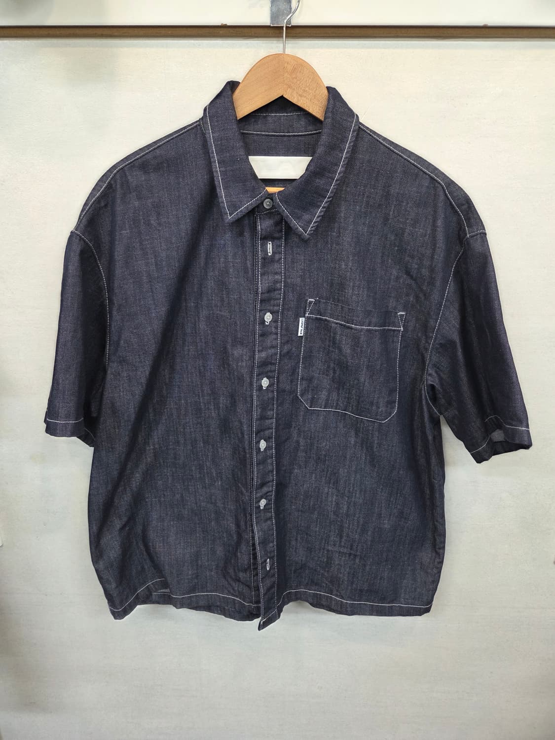 플랙 스티치 데님 셔츠반팔 L 상품이미지1