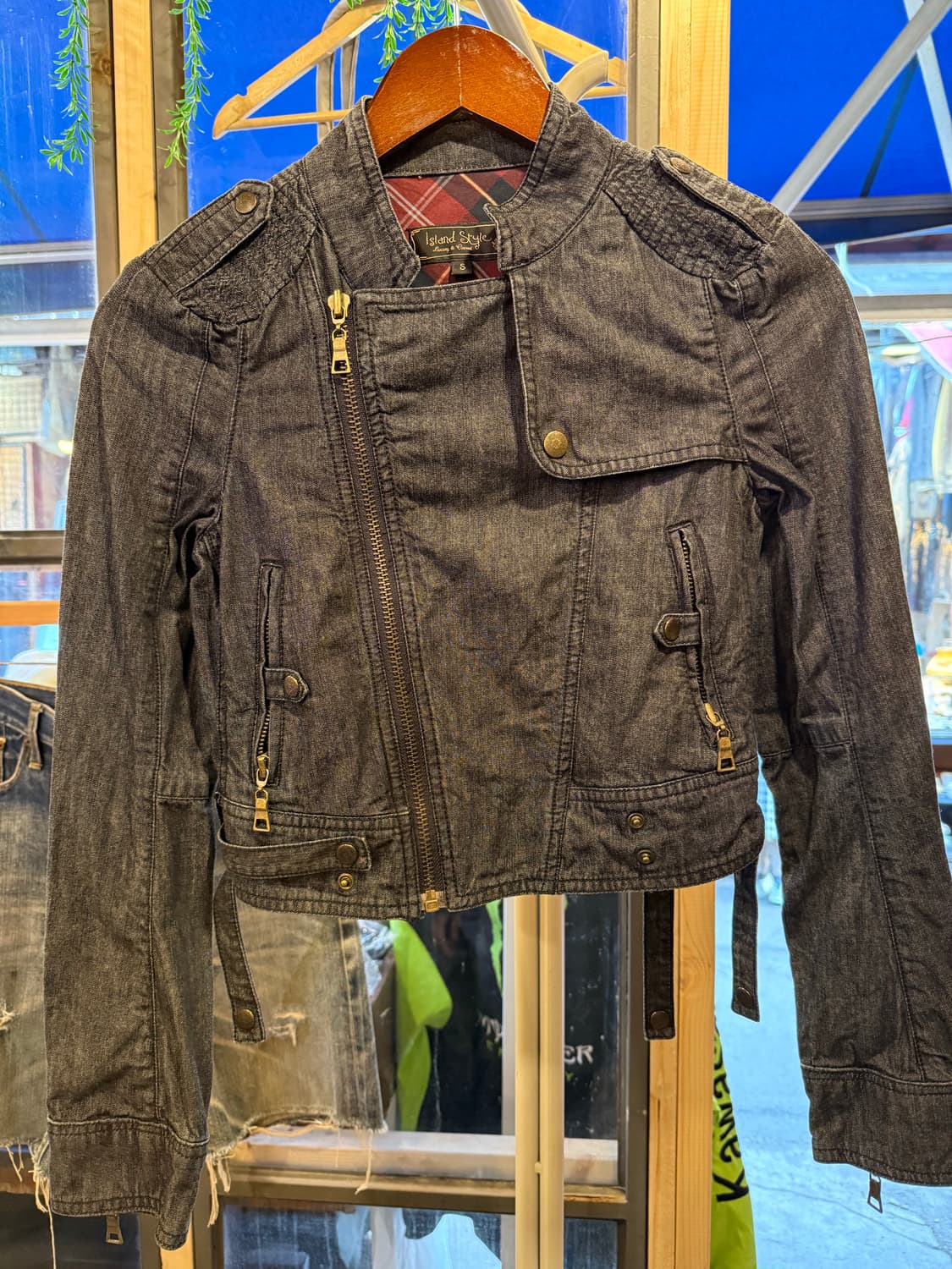 아일랜드스타일 크롭 흑청자켓 상품이미지1