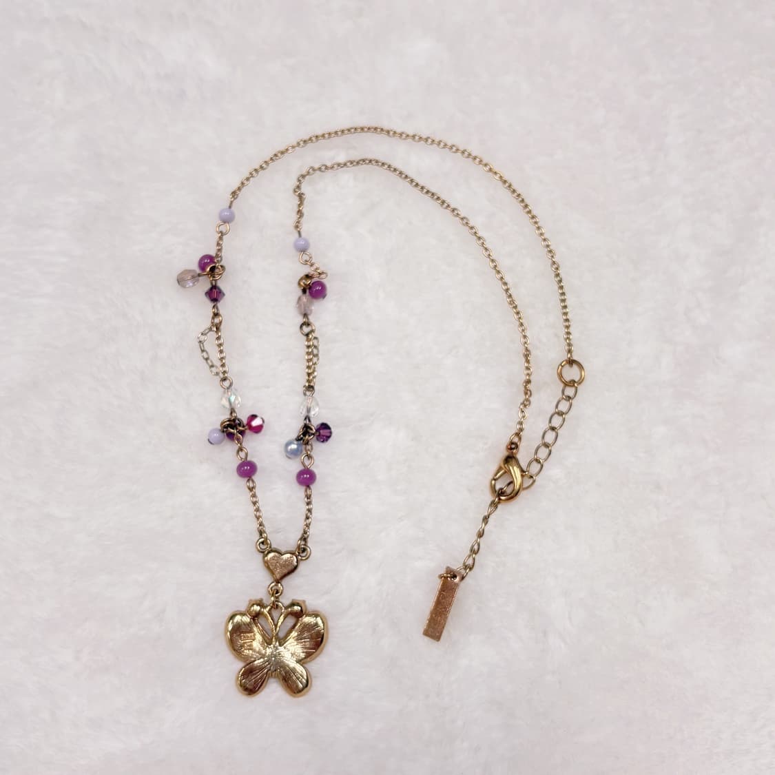 안나수이 핀터깔 갸루대장 버터플라이 비즈 드롭 샴페인 골드 목걸이 상품이미지2