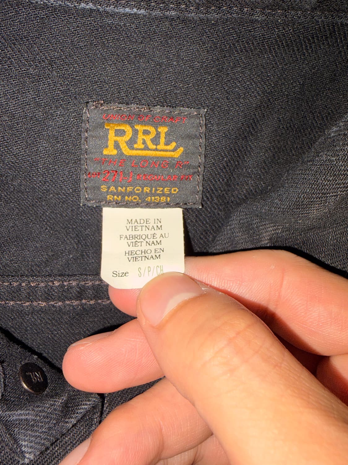 rrl lot271블랙 s 사이즈 팝니다. 상품이미지1