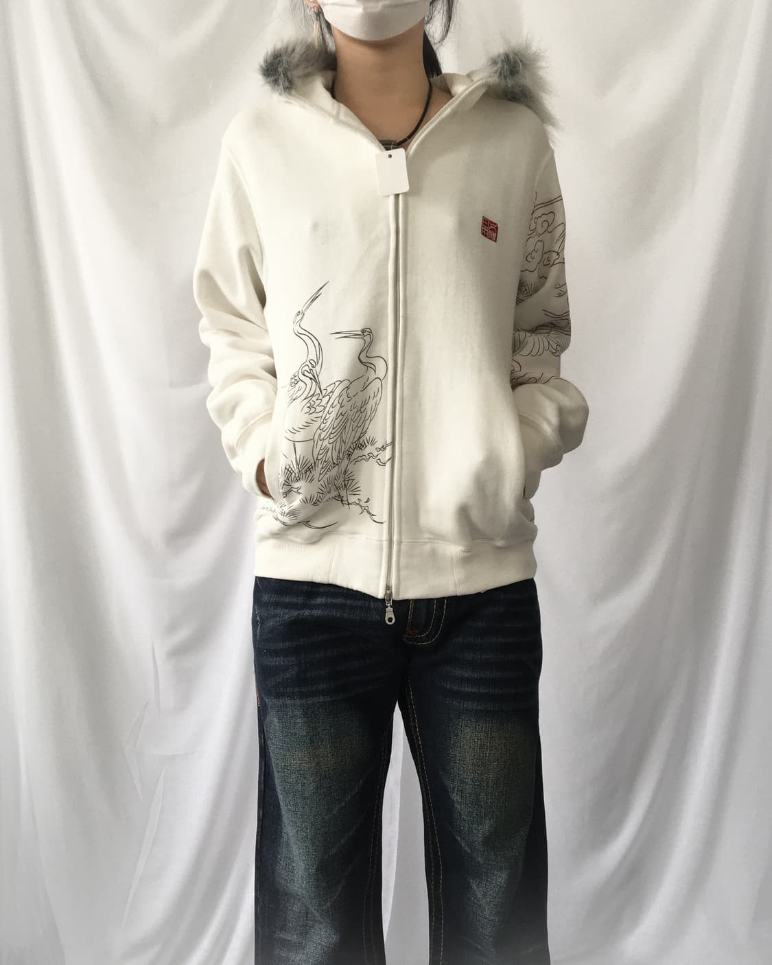 Fake fur hood oriental hood zip up 상품이미지7