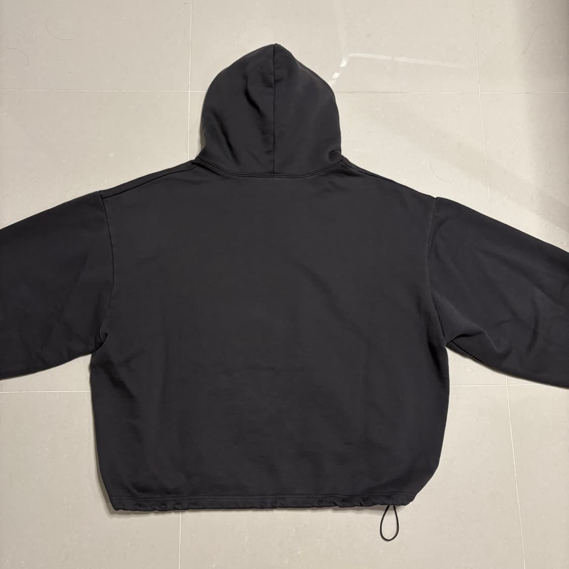 정품 LEEY YEEL 빅로고 오버핏 후드티 차콜 상품이미지7