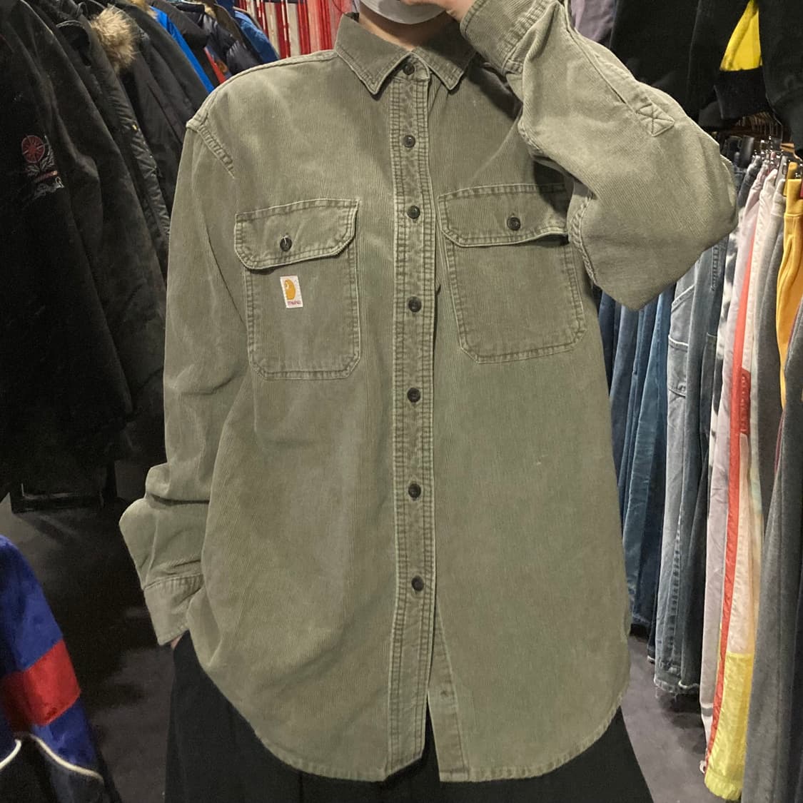 [IM]칼하트 코듀로이 워크셔츠 올리브그린 상품이미지4