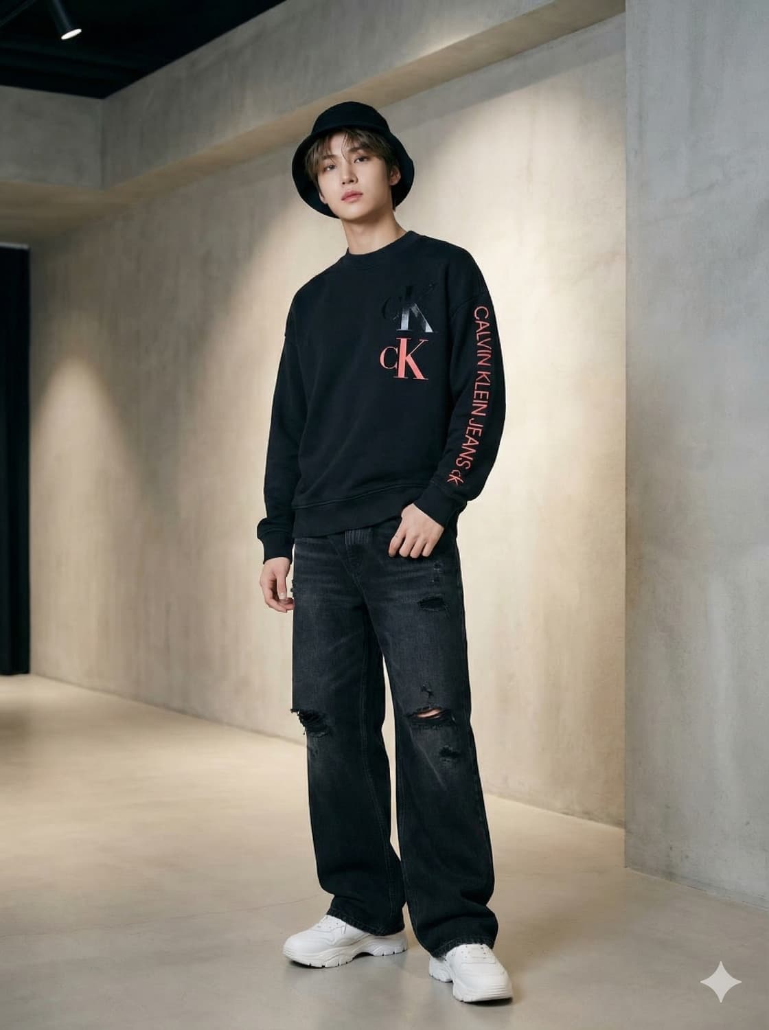 캘빈클라인 진 빅로고 레터링 맨투맨 상품이미지1