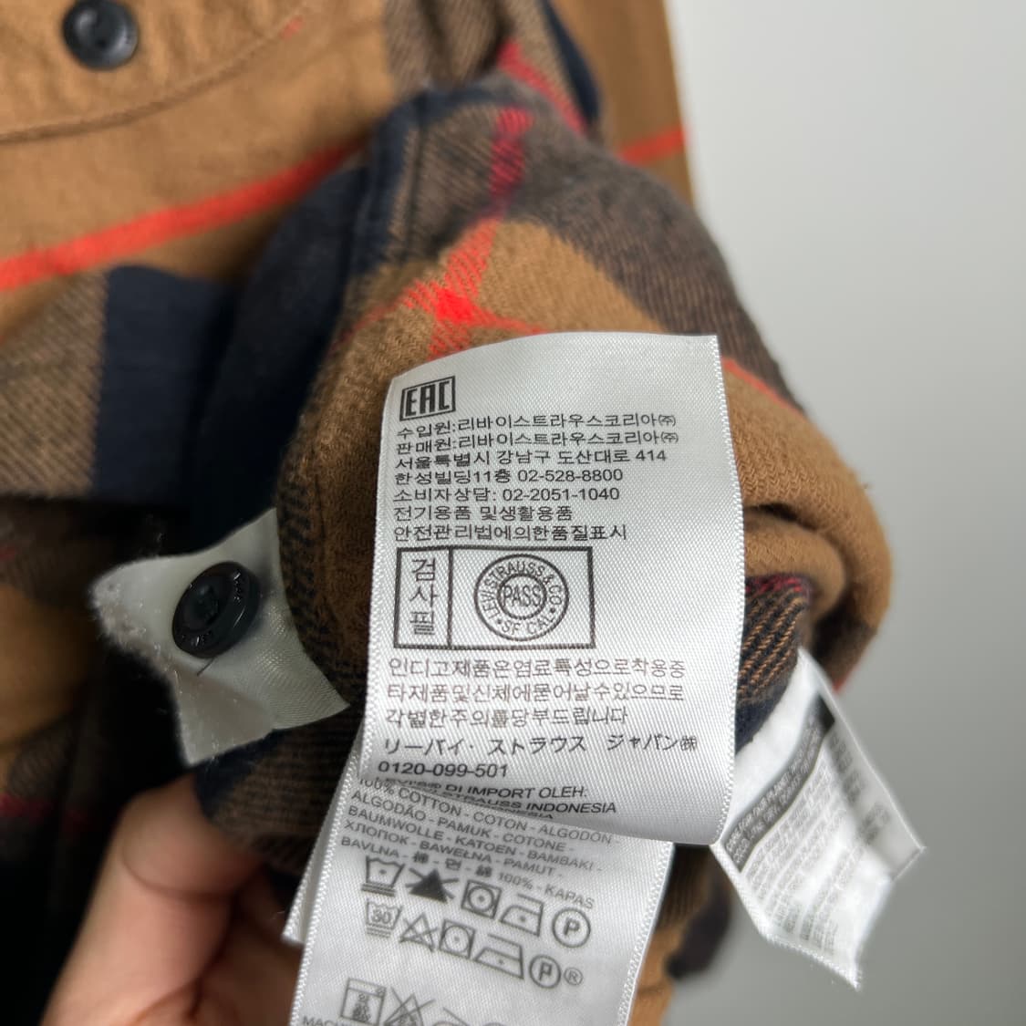 Levis 리바이스 클래식 워커 체크 플란넬 셔츠 S 상품이미지9