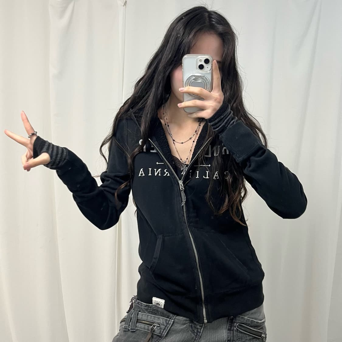 Hollister black fleece Hoodie Zip-up 상품이미지2