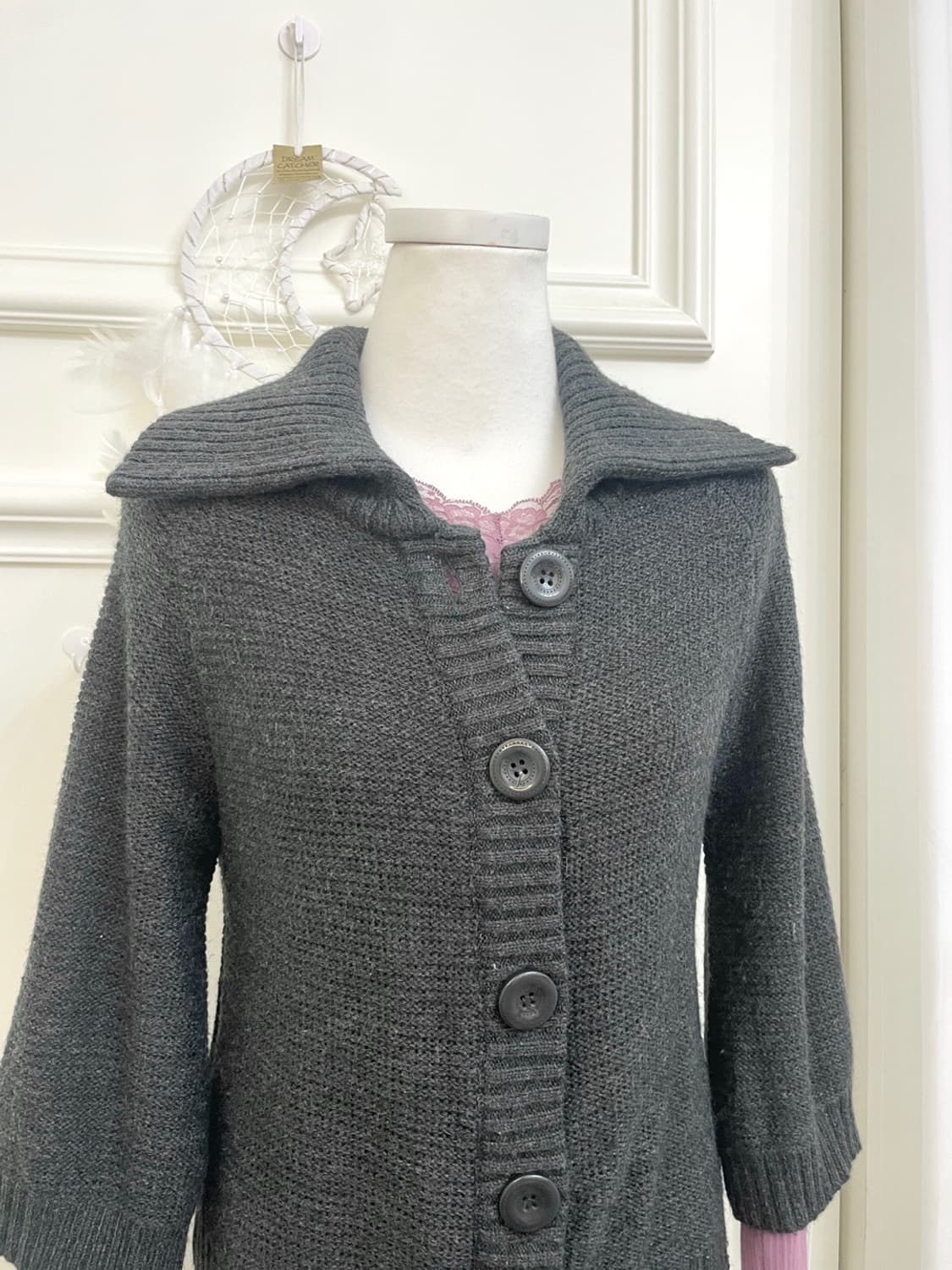 charcoal collar mori mini cardigan 상품이미지6