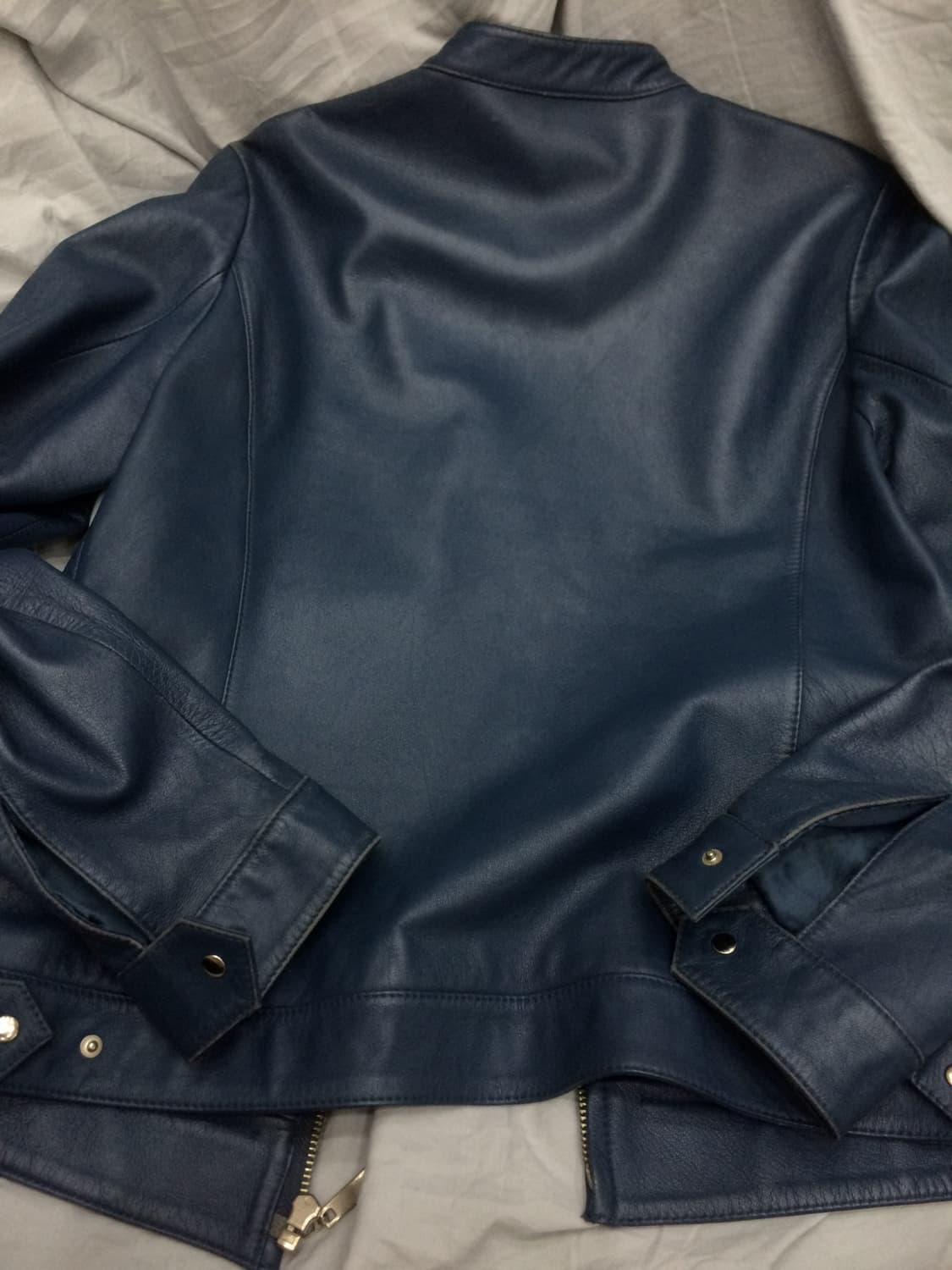 vintage 양가죽 블루 레더자켓 상품이미지5