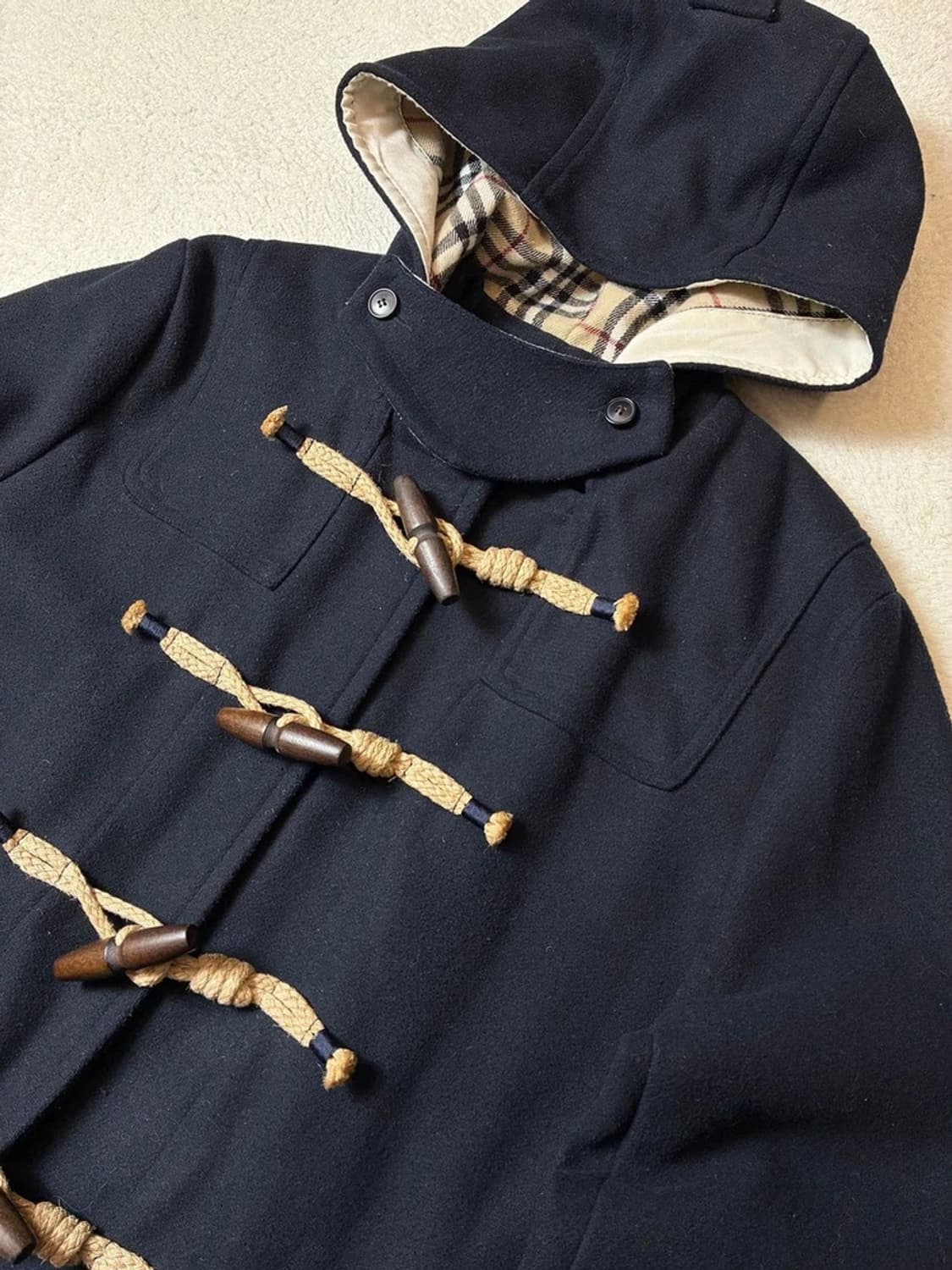 DOVER 안감 오버핏 체크 울 더플 코트 PN7201 상품이미지2