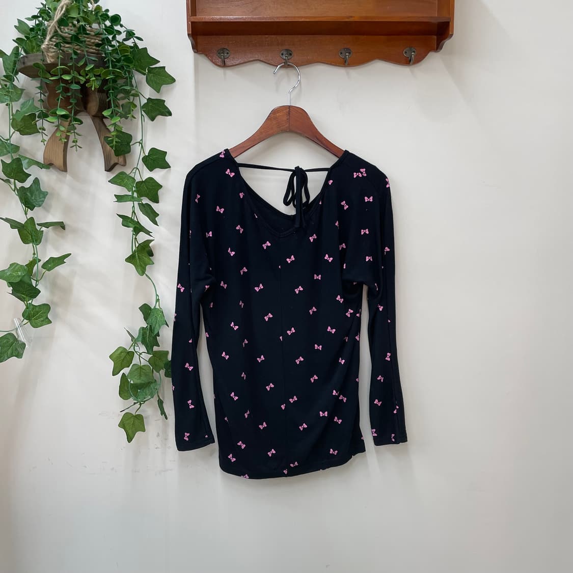 y2k 갸루 블랙핑크 디즈니 리본 미니마우스 긴팔티 상품이미지4