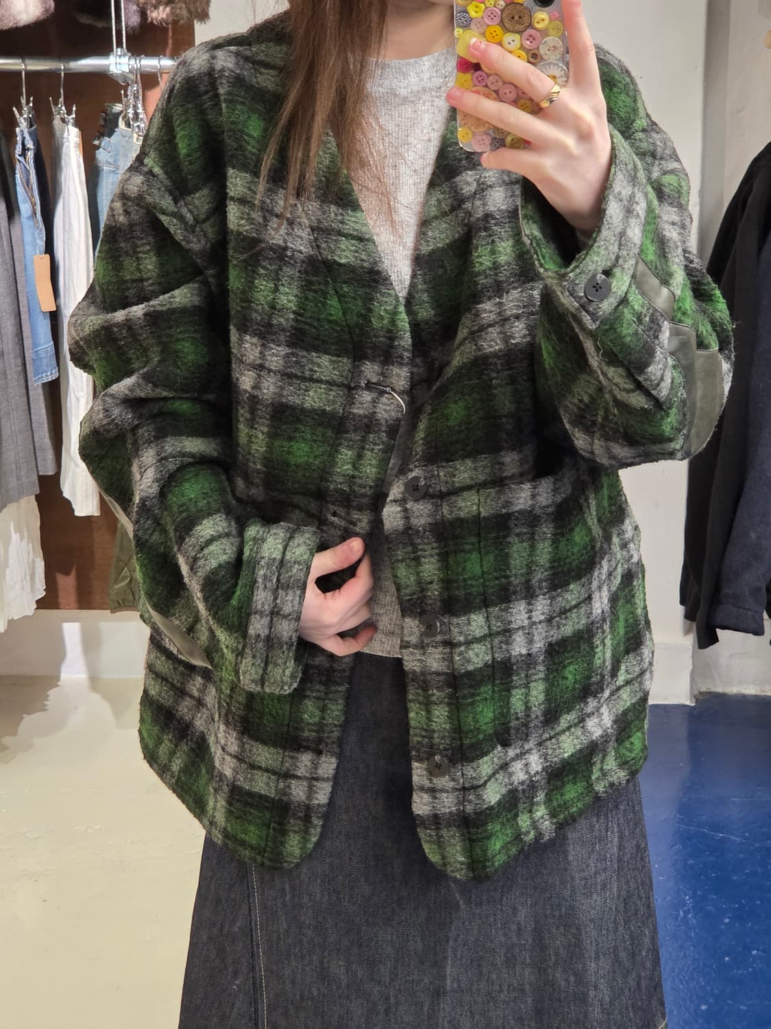 years ago 이얼즈어고 체크 가디건 자켓 상품이미지2