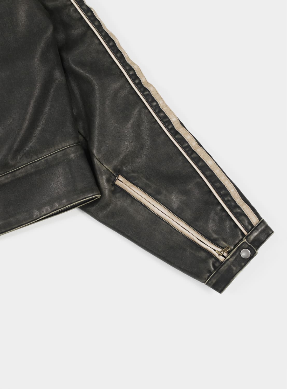 [새상품]배드블러드 빌리 올드이펙트 레더자켓 카키/블랙 M 상품이미지5