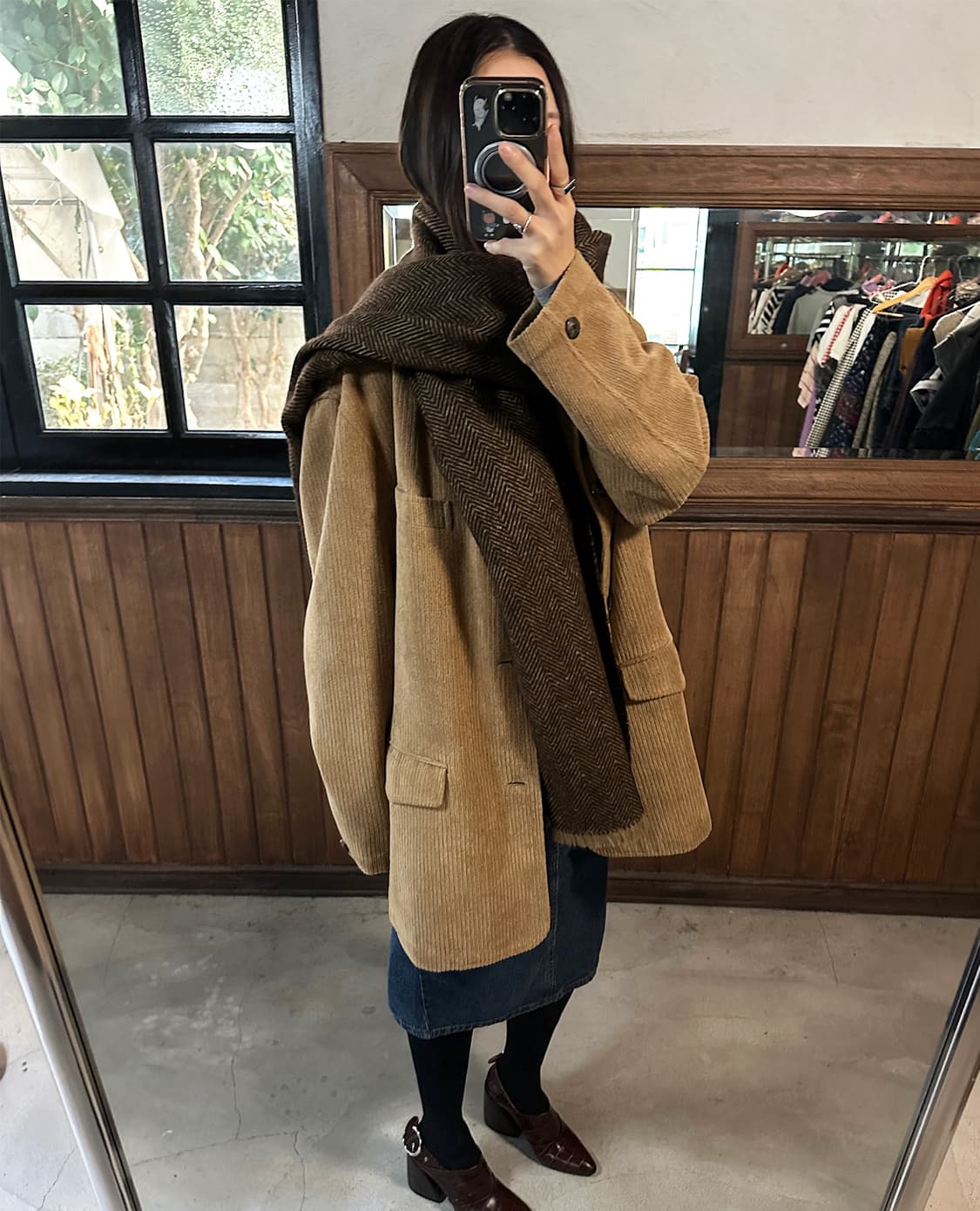 LOWRYS FARM harringbone pattern meffler 상품이미지3