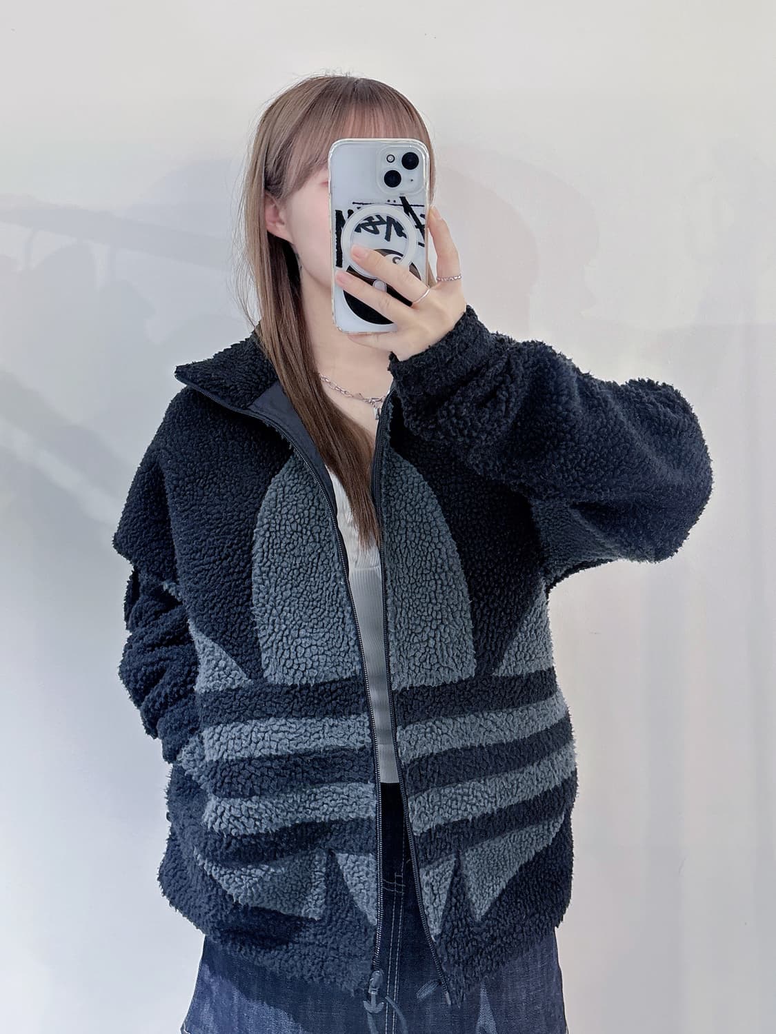 아디다스 빅로고 후리스 집업 상품이미지3