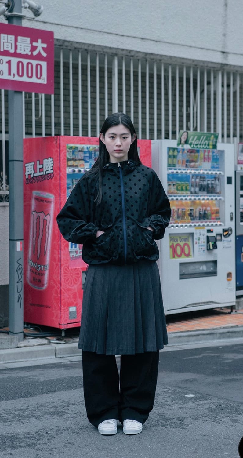 dot frill hooded windbreaker jumper (bla 상품이미지1