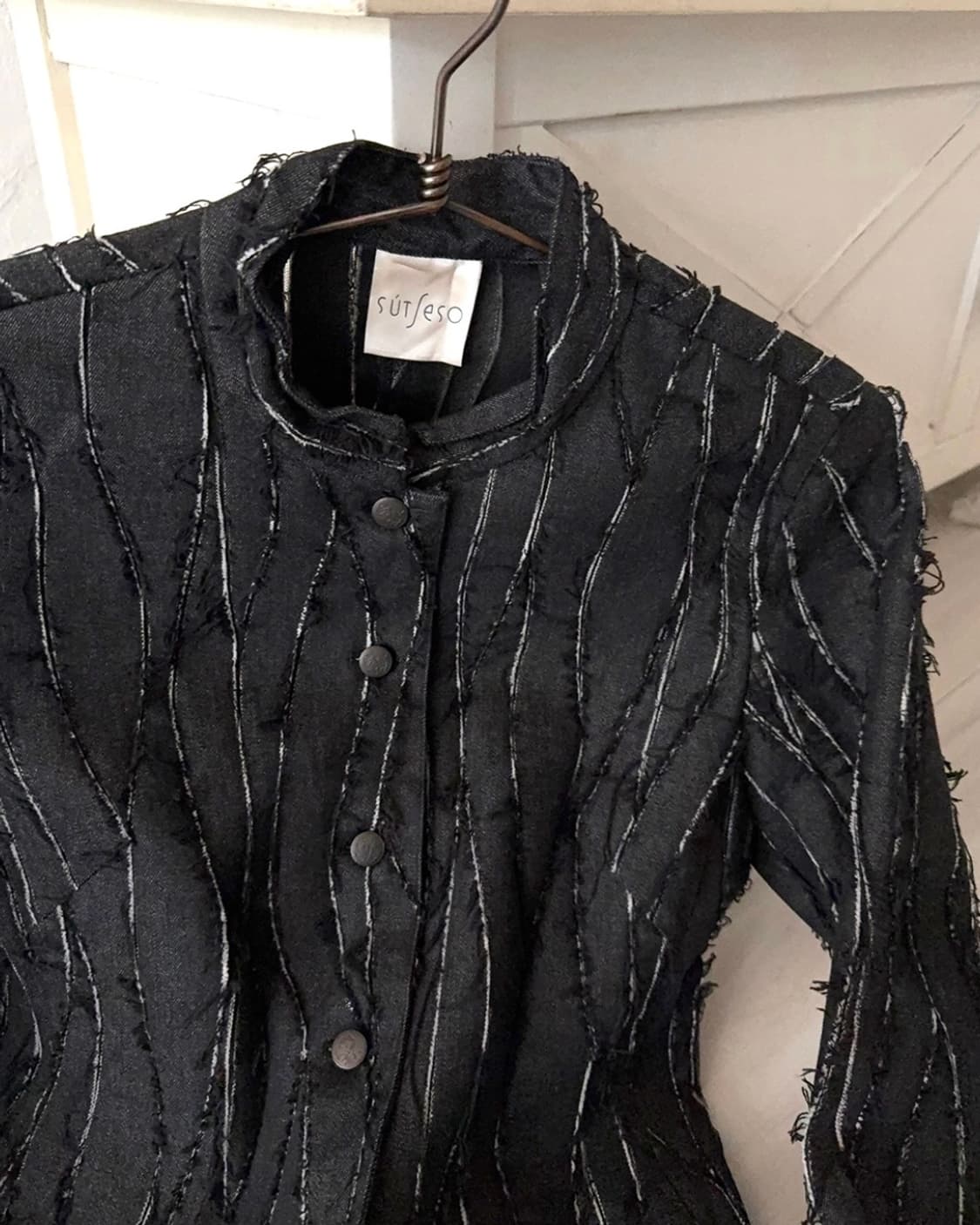 Black denim Fringe Feminine Jacket 상품이미지9