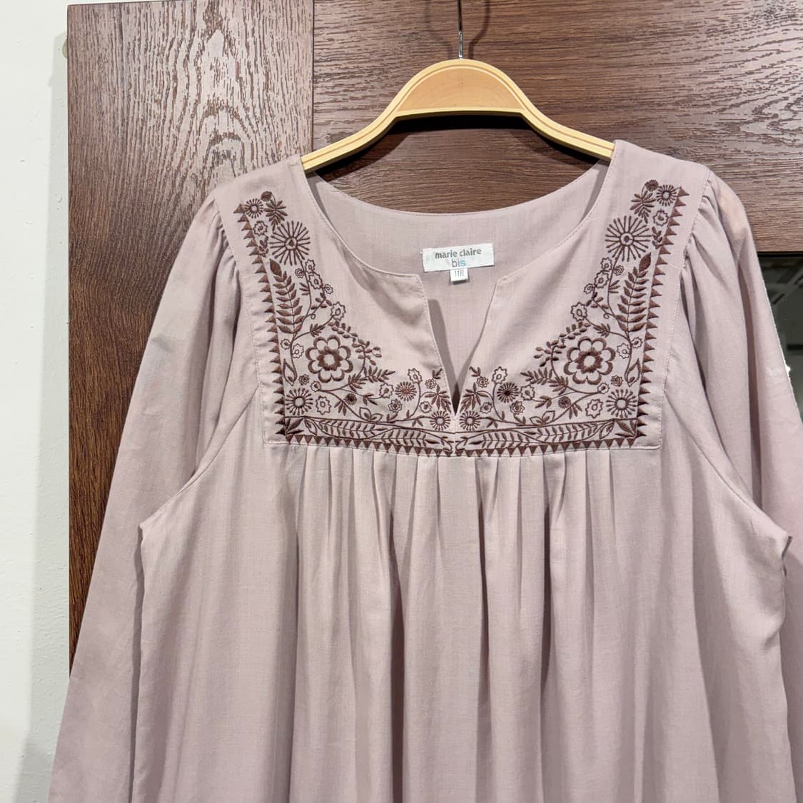 일본 빈티지 인디핑크 루즈핏 자수 모리걸 블라우스 상품이미지5