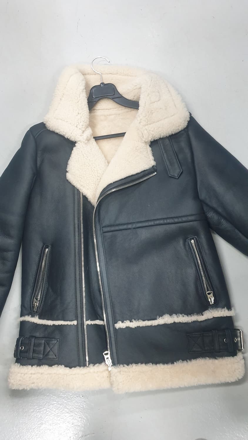 리얼양털 무스탕 자켓 블랙 100 상품이미지2