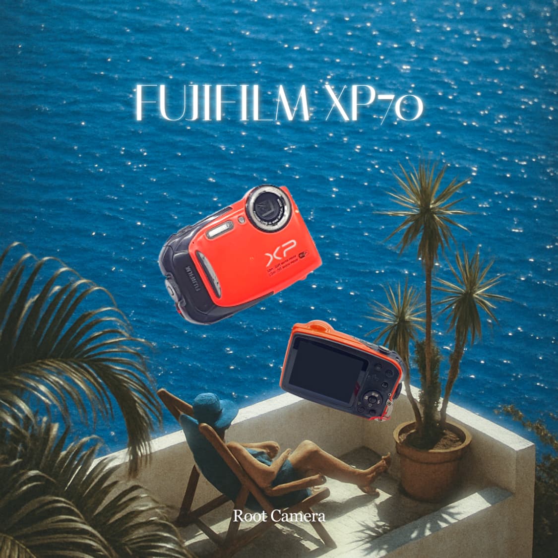 후지필름 후지 XP70  케이스 선셋 오렌지  빈티지 디카 디지털카메라 상품이미지1