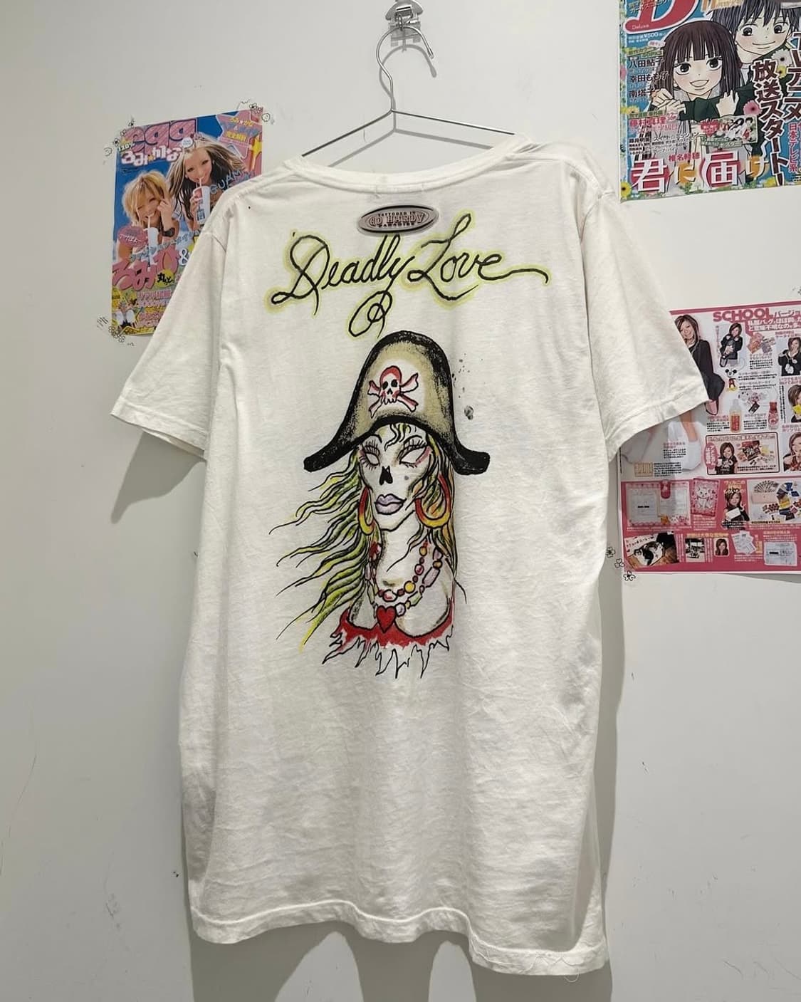 Skull printing white short-sleeve 상품이미지3